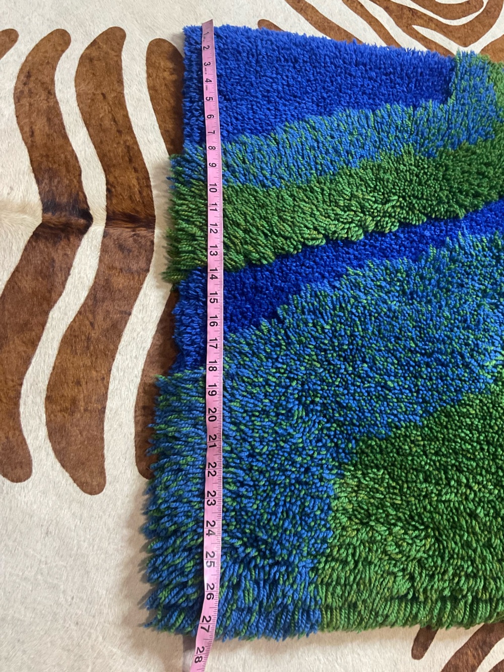VTG Swedish 60’s Rya Shag Pop Art Wall Hanging Rug Psychedelic Wool Scandinavian - Picture 8 of 13